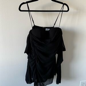 Oh Polly Black Strapless Dress